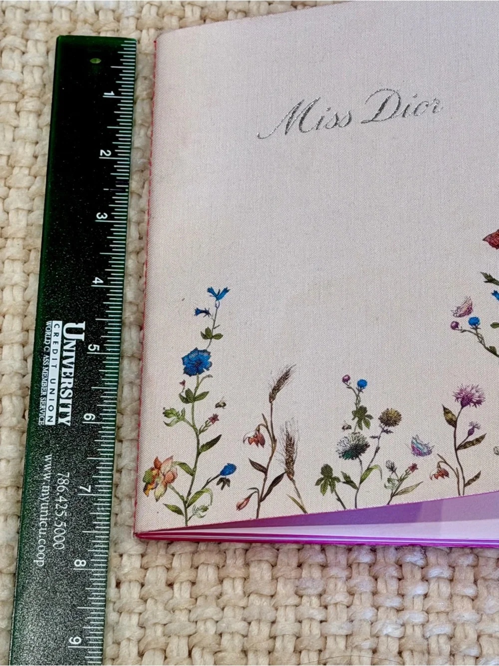 Dior Pink Floral Journal with Silver Logo